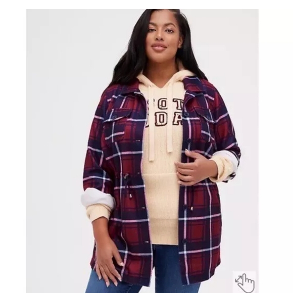 torrid | Jackets & Coats | Torrid Red And Blue Plaid Shacket Size 4 ...